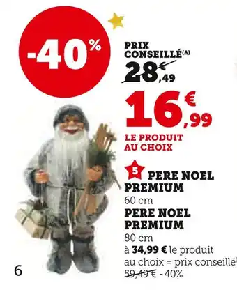 Hyper U Pere Noel Premium 60 cm offre