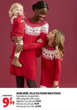 Auchan Robe bébé fille ou femme inextenso offre