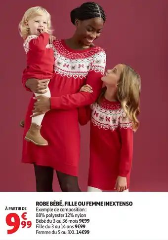 Auchan Robe bébé fille ou femme inextenso offre
