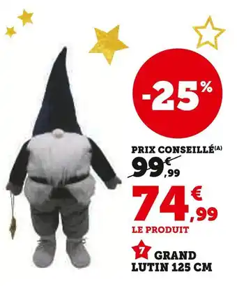 Hyper U Grand Lutin 125 cm offre