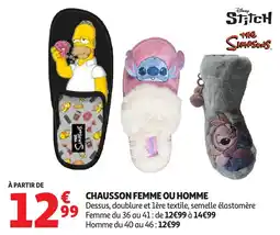 Auchan Chausson femme ou homme offre