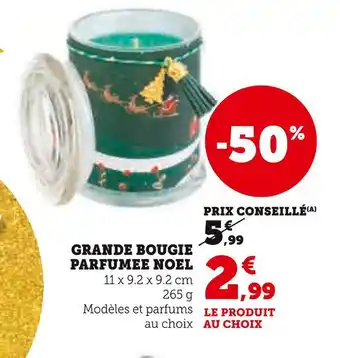 Hyper U Grande bougie parfumée Noël offre