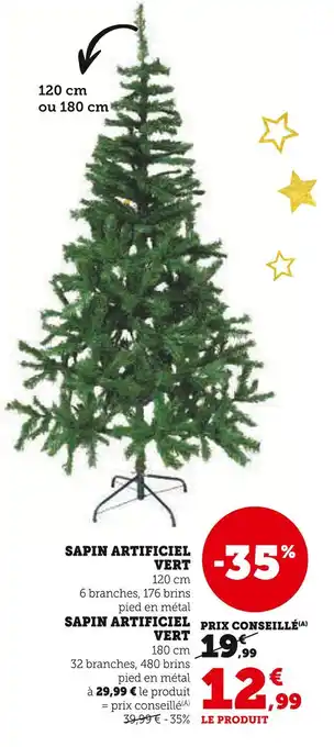 Hyper U Sapin Artificiel Vert offre