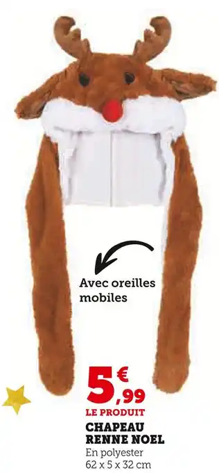 Hyper U Chapeau renne noel offre