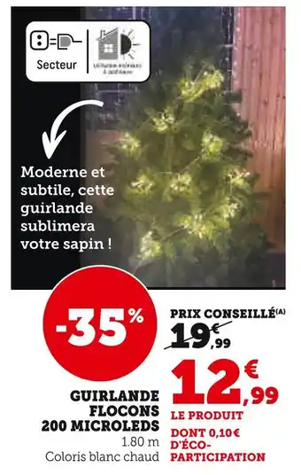 Hyper U Guirlande Flocons 200 Microleds offre