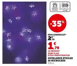 Hyper U Guirlande étoiles 20 microleds offre