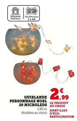 Hyper U Guirlande personnage noël 20 microleds offre