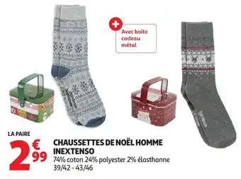 Auchan Chaussettes de noël homme inextenso offre