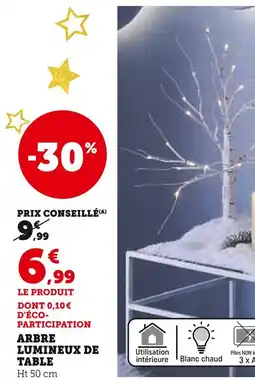 Hyper U Arbre lumineux de table offre