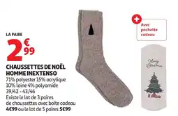 Auchan Chaussettes de noël homme inextenso offre