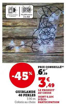 Hyper U Guirlande 40 perles offre