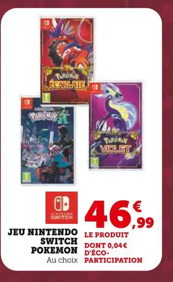 Hyper U NINTENDO SWITCH Jeu Pokémon offre
