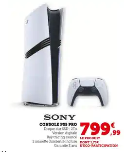 Hyper U SONY Console PS5 Pro offre
