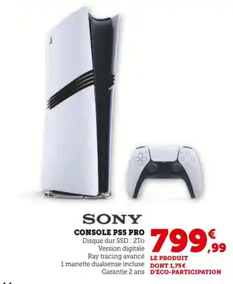 Hyper U SONY Console PS5 Pro offre