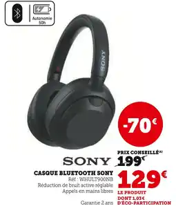 Hyper U Sony Casque Bluetooth offre