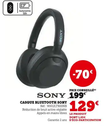 Hyper U Sony Casque Bluetooth offre