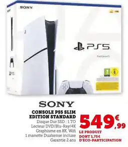 Hyper U SONY Console PS5 Slim Edition Standard offre