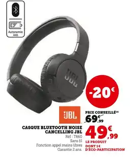 Hyper U JBL Casque bluetooth noise cancelling offre