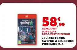 Hyper U Jeu Nintendo Switch 2 Legendes Pokemon Z-A offre