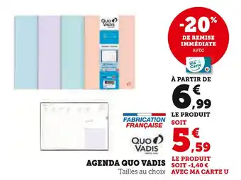 Hyper U Quo Vadis Agenda offre