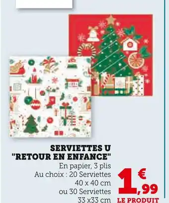 Hyper U U Serviettes 'Retour en Enfance' offre