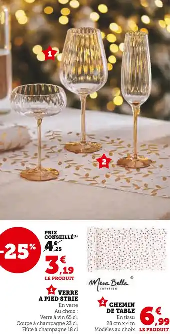 Hyper U Verre à pied strié offre