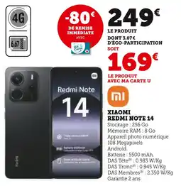 Hyper U XIAOMI Redmi note 14 offre