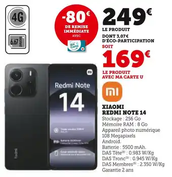Hyper U XIAOMI Redmi note 14 offre