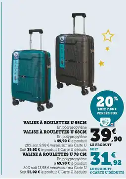 Hyper U U Valise à roulettes 55CM offre