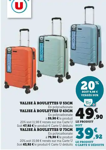 Hyper U U Valise à roulettes 53CM offre