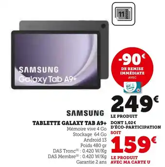 Hyper U SAMSUNG Galaxy Tab A9+ offre