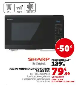 Hyper U SHARP Micro-ondes monofonction 25 L offre