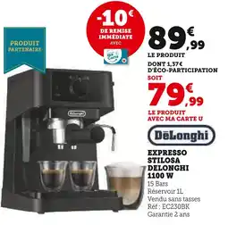 Hyper U DELONGHI Expresso Stilosa 1100 W offre