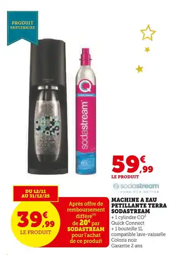 Hyper U SODASTREAM Machine à eau pétillante Terra offre