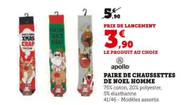 Hyper U Paire de chaussettes de noel homme offre