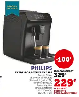 Hyper U Philips Expresso Broyeur offre