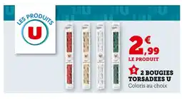 Hyper U U 2 Bougies Torsadées offre