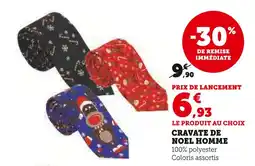 Hyper U Cravate de Noel Homme offre
