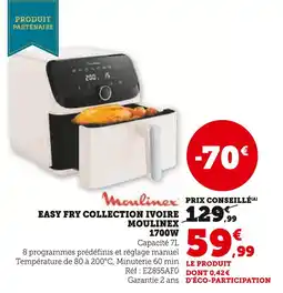 Hyper U MOULINEX Easy Fry Collection Ivoire offre