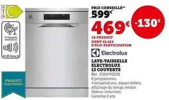 Hyper U ELECTROLUX Lave-vaisselle 13 couverts offre