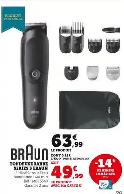 Hyper U BRAUN Tondeuse barbe series 5 offre