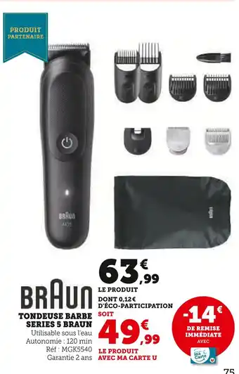Hyper U BRAUN Tondeuse barbe series 5 offre