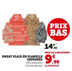 Hyper U Sweat plaid en flanelle imprimée offre