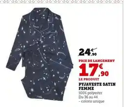 Hyper U Pyjaveste Satin Femme offre