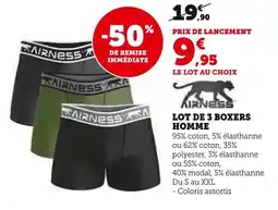 Hyper U AIRNESS Lot de 3 boxers homme offre