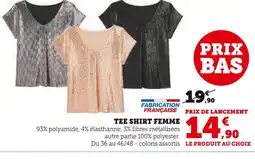 Hyper U Tee shirt femme offre