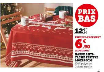 Hyper U Nappe anti-tache festive offre