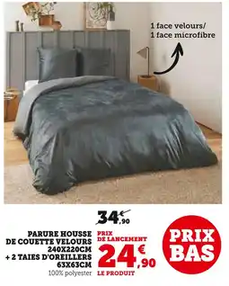 Hyper U Parure housse de couette velours offre