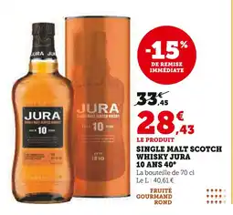 Hyper U JURA Single malt scotch whisky 10 ans 40° offre