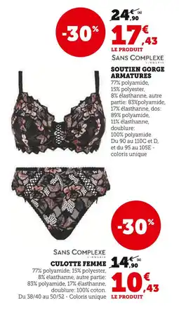 Hyper U Soutien Gorge Armatures offre